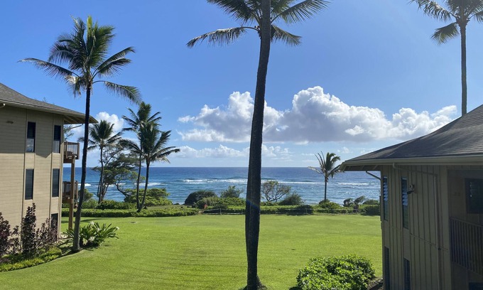 Lihue Condominio | Ocean View, Beachfront Townhouse 2bd/2ba/2 lanai