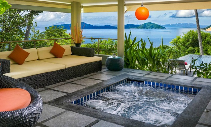 Laem Set Villa | Villa Sapphire, romántica vista al mar Villa privada de 1 dormitorio con piscina y auto gratis