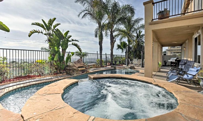 Ocean View Hills Casa | Ocean-View San Diego Home with Pool, Patio and Hot Tub