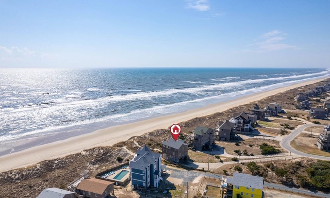 Hatteras Island Casa | Oceanfront charm, heated pool, hot tub, dog friendly, 4 bed 3.5 bath