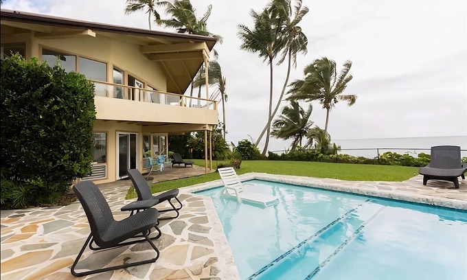 Kapoho Casa | OCEANFRONT DUPLEX, with POOL, SAUNA and steps from BEACH