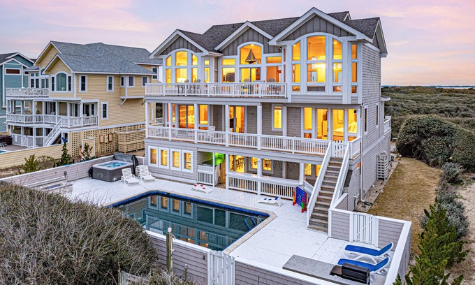 Corolla Casa | Oceanfront, Game Room, Decks, Heated Pool, Hot Tub, Ocean Views, Fully Loaded