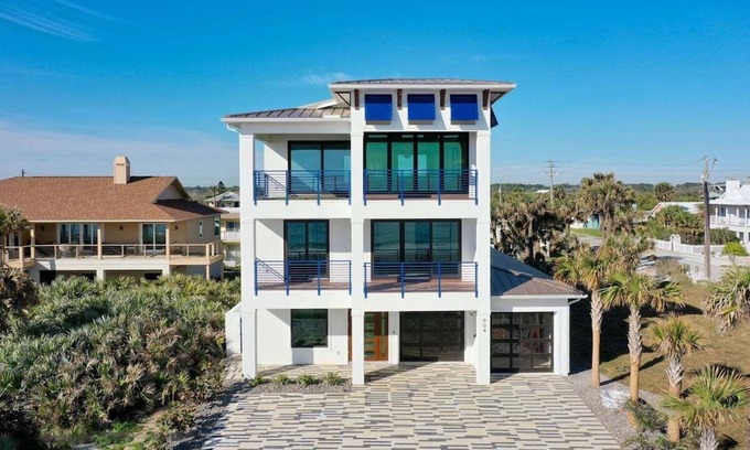 Flagler Beach Casa | 3 story oceanfront home, private pool, arcade room! Dog-friendly!