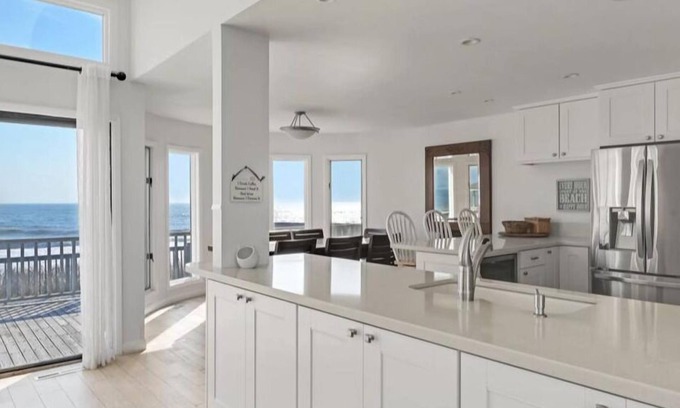 Hampton Bays Casa | Oceanfront remodeled home with pool, many decks, and awesome water views