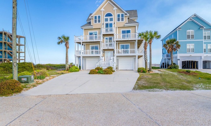 North Topsail Beach Casa | Oceanfront retreat with private heated pool, hot tub, elevator, & beach access