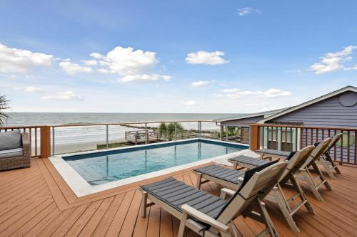 Folly Beach Casa | Oceanfront w Pool Panoramic Deck Views 5BDR Folly Ocean Breeze by AvantStay