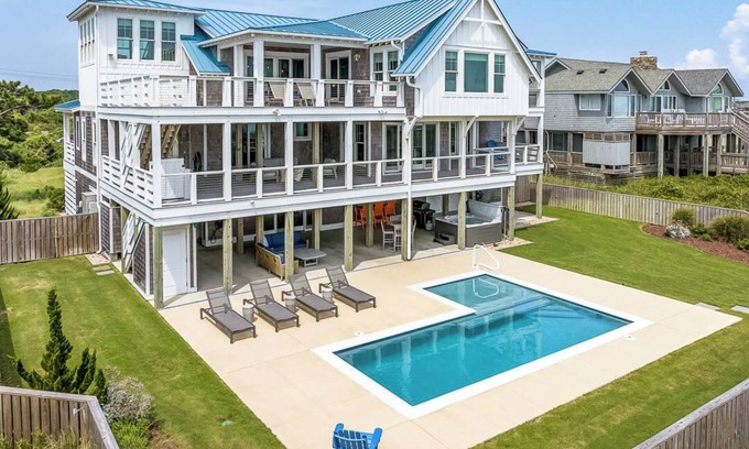Southern Shores Casa | Oceans Blue | Oceanfront | Private Pool, Hot Tub