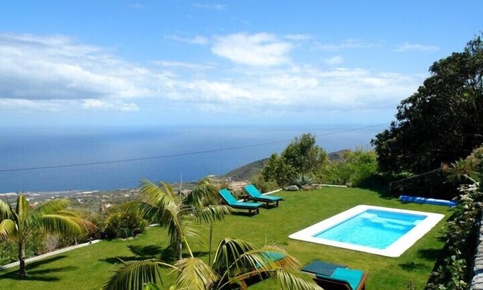 Villa de Mazo Cabaña | Oferta Mayo y Junio Casa Rural con piscina privada, vistas al mar y la monta