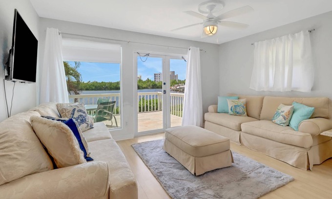 Bonita Bay Casa | Old Florida Waterfront Duplex! Close to Beach! Bikes, Kayak & Over $100 of Free Daily Activities!