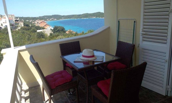Kneza Apartamento | Apartamento de una habitación con balcón y vista al mar Kneza, Korcula (A-23421-b)