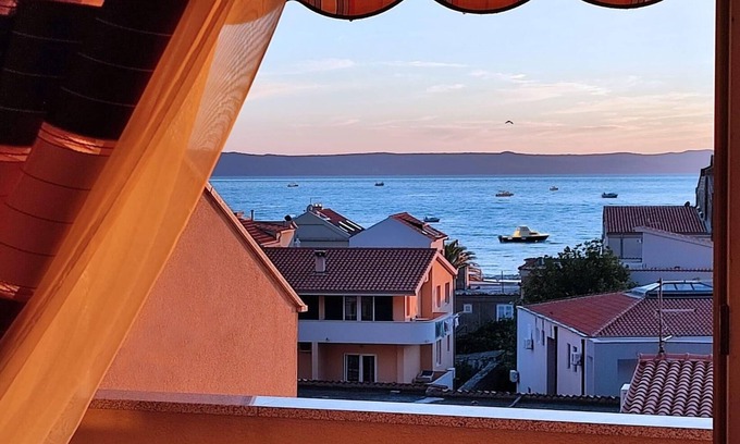 Tucepi Apartamento | Apartamento de una habitación con terraza y vista al mar Tucepi, Makarska (A-6058-b)