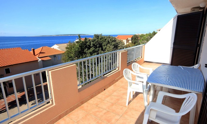 Mandre Apartamento | Apartamento de una habitación con terraza y vista al mar Mandre, Pag (A-3557-a)