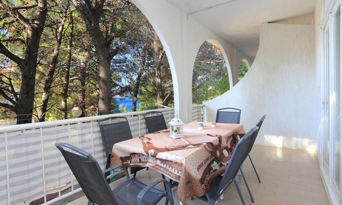 Stanici Apartamento | Apartamento de una habitación con terraza y vista al mar Balica Rat, Omis (A-1065-b)