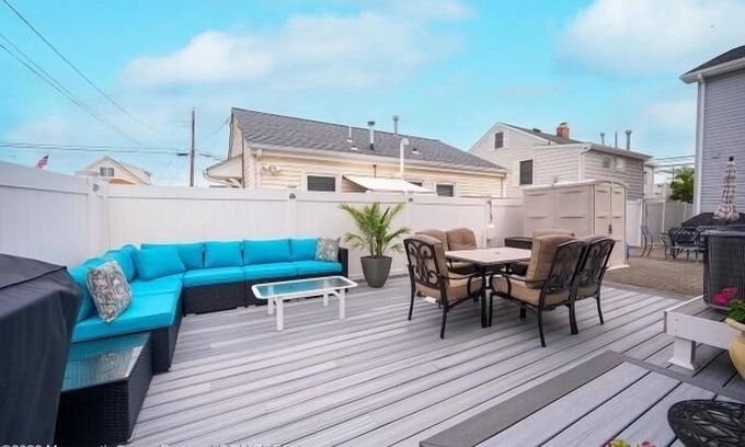 Ortley Beach Casa | ONE block from the beach. Outdoor lounge seating, perfect for entertaining!