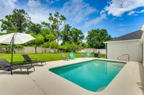Palm Coast Casa | Palm Coast Comfort Family Home with Lanai, Big Yard