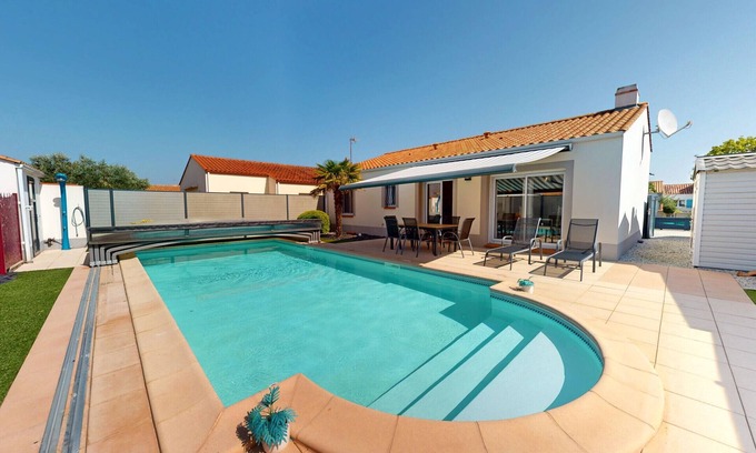 Saint-Gilles-Croix-de-Vie Chalet De Esquí | Palm'Cornue avec piscine chauffée