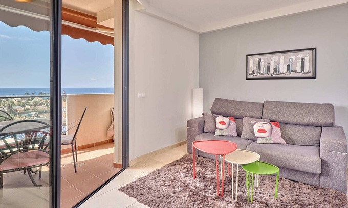 Palm-Mar Apartamento | PALM MAR 4H 1 DORMITORIO CON INCREÍBLE VISTA AL MAR EN PALM M