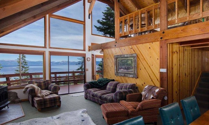 Tahoma Casa | Lago Azul: vista panorámica del lago Tahoe, acceso privado a la playa de arena-boya posible