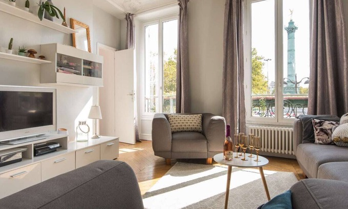 Quartier de la Roquette Apartamento | ❤️❤️Paris Centre Bastille Magnífica vista Piso 3 habitaciones 2 habitaciones