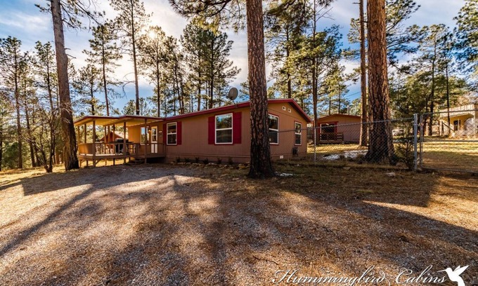 Ruidoso Casa | 'Permit to relax Granted!' with License to Chill with hot tub and detached Game Room.