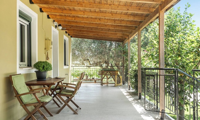 Kefalonia Casa | Casa de vacaciones que admite mascotas Ktima Dilberaki con jardín, balcones y aire acondicionado