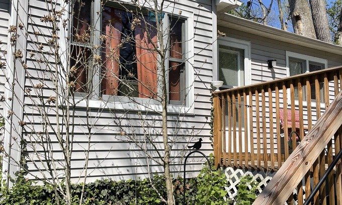 Madison Cabaña | Pet friendly Nature Cottage: deck, trails, fire pit, creek, & historic district