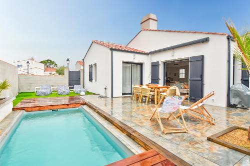 Noirmoutier-en-l'Ile Casa | Piscine chauffée - Maison 6 adultes 2 enfants