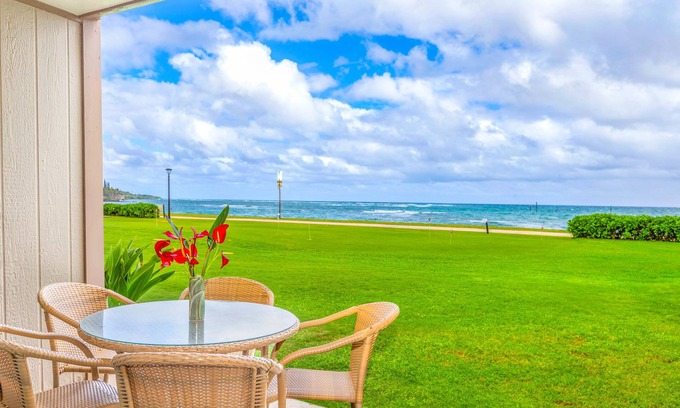 Kapaa Condominio | PONO KAI B109, FRENTE AL MAR, PASEO FÁCIL A LA CIUDAD, CAMINO DE PLAYA Y BICICLETA, VISTA A LA SALIDA DEL SOL