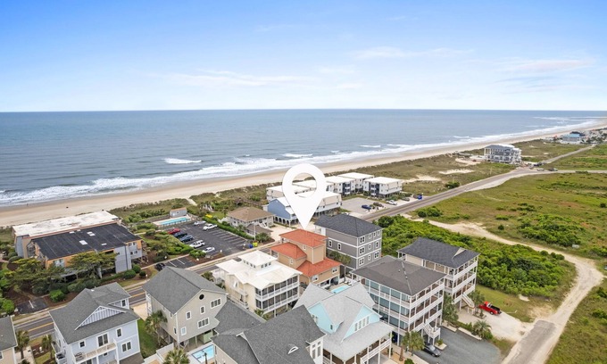 Ocean Isle Beach Casa | Pool + Outdoor Bar + Ocean Views | Fall Open