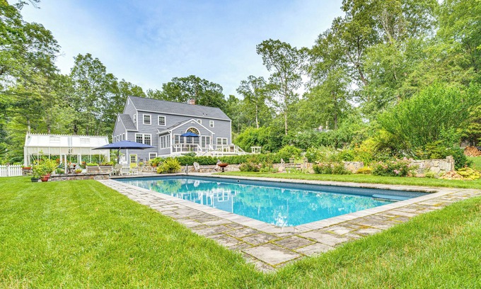 Stevenson Casa | Pool, Gardens & Hot Tub: Luxe Sandy Hook Home!