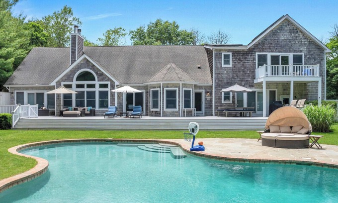 East Hampton Casa | Postmodern 4,000 Square-Foot Retreat on Four Acres, Expansive Outdoor...