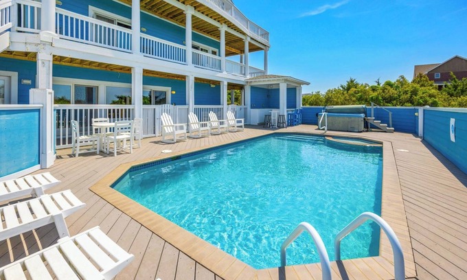 Wind Over Waves Casa | Premier Soundfront Dog Friendly w/ Pool, Hot Tub, Elevator, Pier, Home Theater