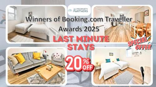 Cheltenham Apartamento | Premium Offer l Last-Minute Escape l AJ Properties l High Street Cheltenham l Parking l Ideal for Short or Long Stays - Town Centre Apartment, 4 Beds, 1 Bathroom