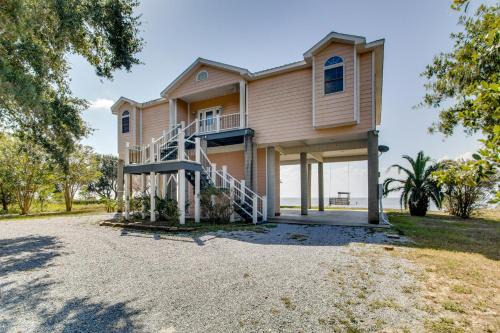 Ocean Springs Casa | Private Beach and Views! Stilted Ocean Springs Home
