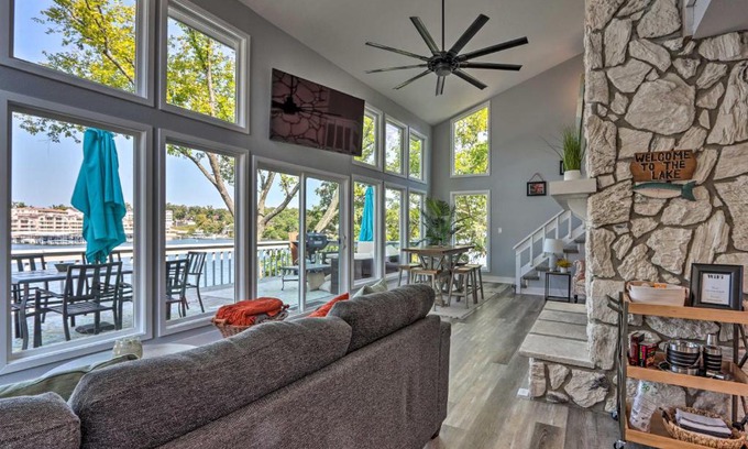 Lake Ozark Casa | Private Boat Dock and Deck Lakefront Home!