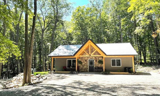 Pickerel Cabina | Private Cozy Luxury Cabin in Woods across from Lake, UTV trails - Pet Friendly