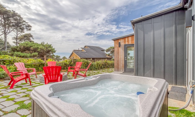 South Beach Casa | Private, Gorgeous Retro Style A-Frame is Steps from the Beach Near Newport!