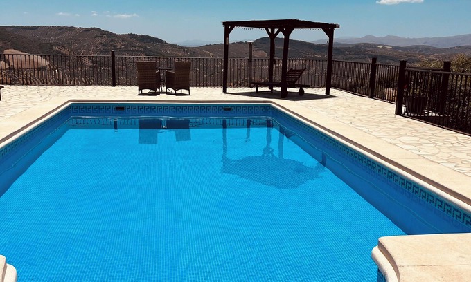 Algarinejo Cabaña | Private, hillside cottage with spectacular views, air con & secluded pool.