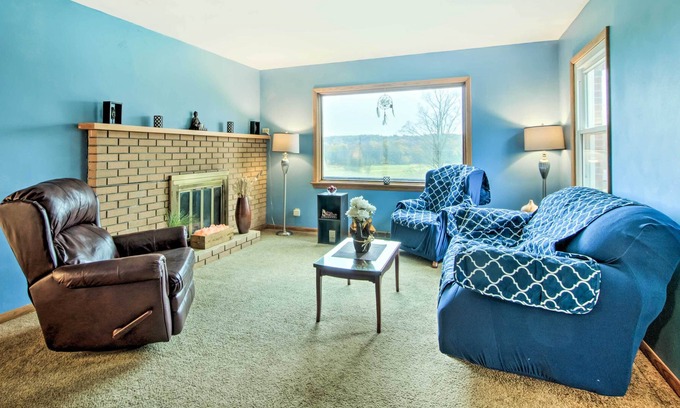 Union Township Casa | ¡NUEVO! Casa privada en 75 acres, cerca del lago Canadohta