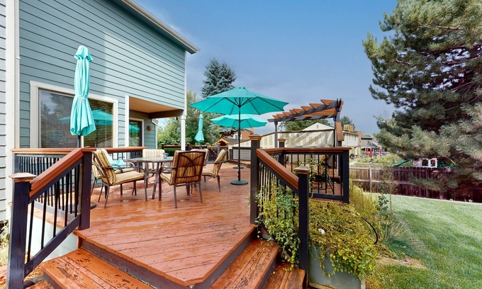Thornton Casa | Private home with fenced yard, deck, fireplace, home office, & great location