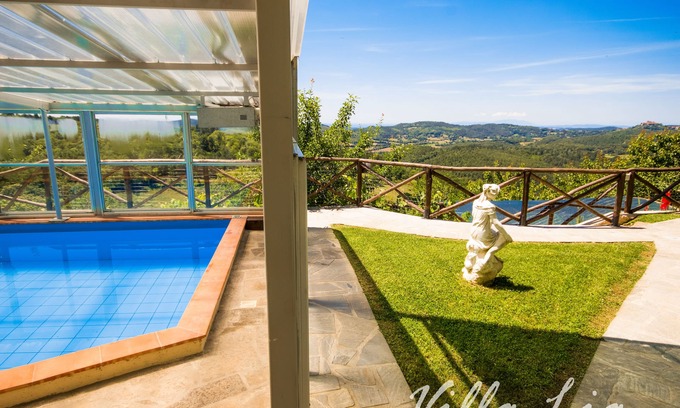 Boccheggiano Casa | Exclusiva casa con piscina climatizada manta vista panorámica al mar