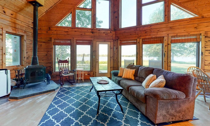 North Hero Casa | Private island getaway with beach access, lake views, wood stove, and WiFi