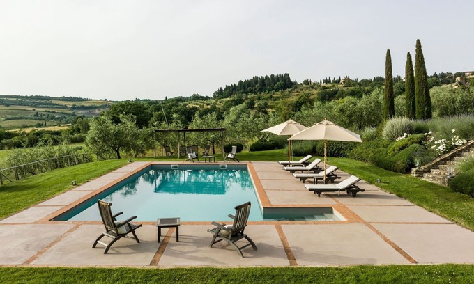 San Casciano dei Bagni Villa | Casa de vacaciones privada con WIFI, A/C, piscina privada, jacuzzi, TV, patio, vista panorámica
