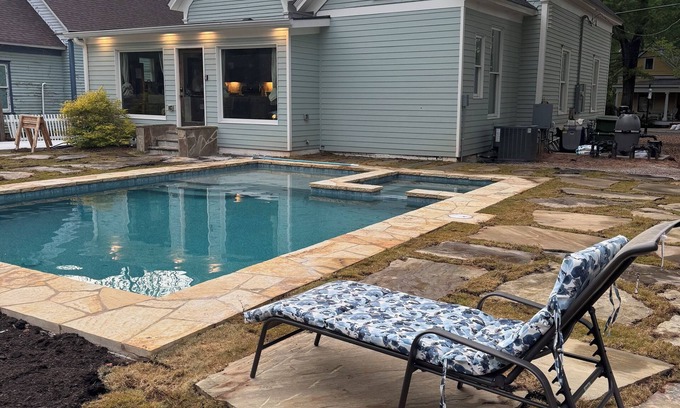 Monroe Casa | Private Pool & Hot-tub! Walk Downtown; Large Porch; King Beds; Spacious
