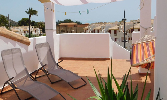 Portman Apartamento | Terraza del techo privada, aire, garaje, piscina, wifi, Cerca de playa y golf