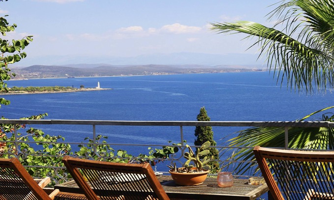 Mavrovouni Villa | Villa privada con vistas panorámicas al mar.