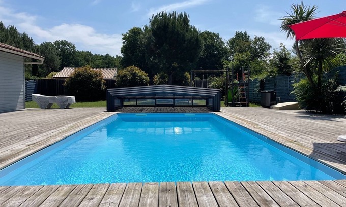 Grayan-Et-L'Hopital Villa | Cerca de soulac / sea house 16 personas, piscina cubierta climatizada 28 °, jacuzzi, sauna