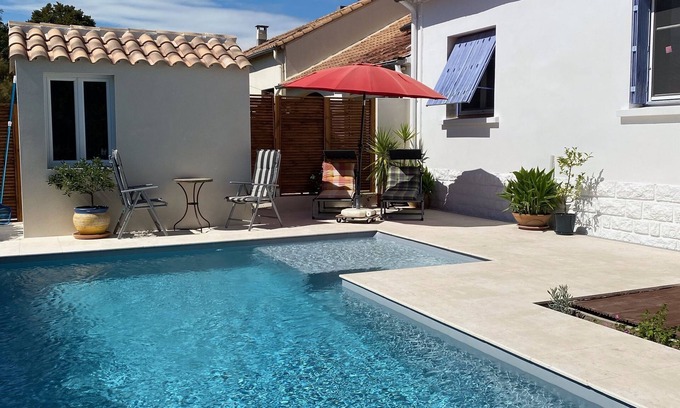 Jacou Villa | tranquila casa de campo con piscina y jardín con árboles cerca del mar ......