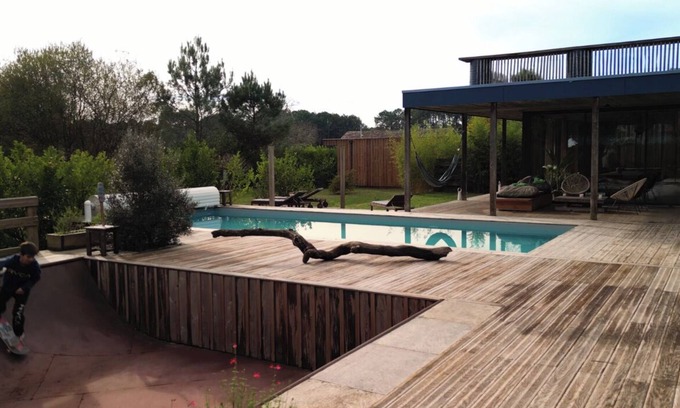 Messanges Casa | Villa Moutic 200m2 con piscina, terraza panorámica gran jardín.