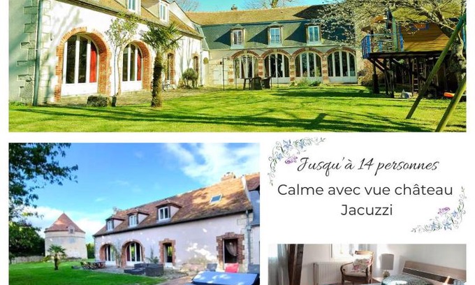 Bailleau-l'Eveque Casa | Propriété historique, vue château, calme et jacuzzi